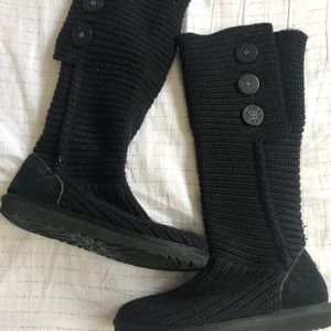 Black Crochet UGG Boots